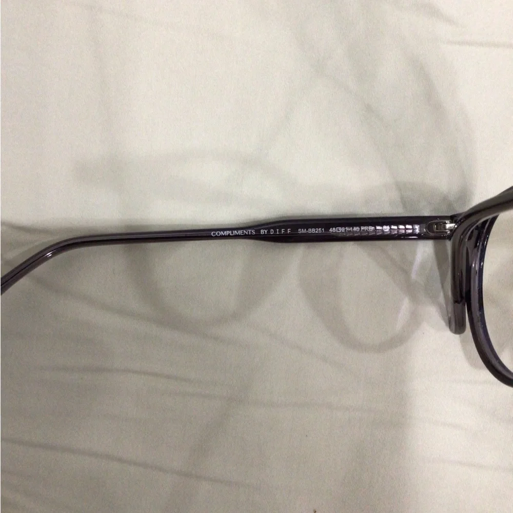 Compliments by DIFF Smoke Crystal Round Blue Light Eyeglasses